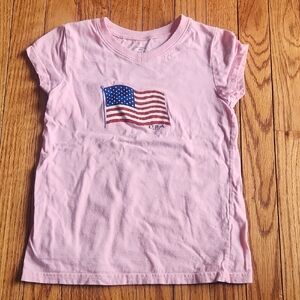 Pink USA Flag Kids T-Shirt